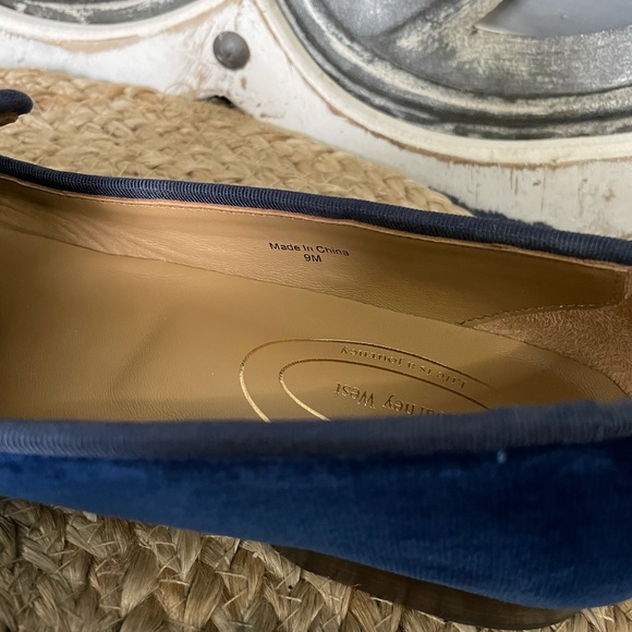 Journey West Navy Blue Velvet Loafers - Picture 6 of 8